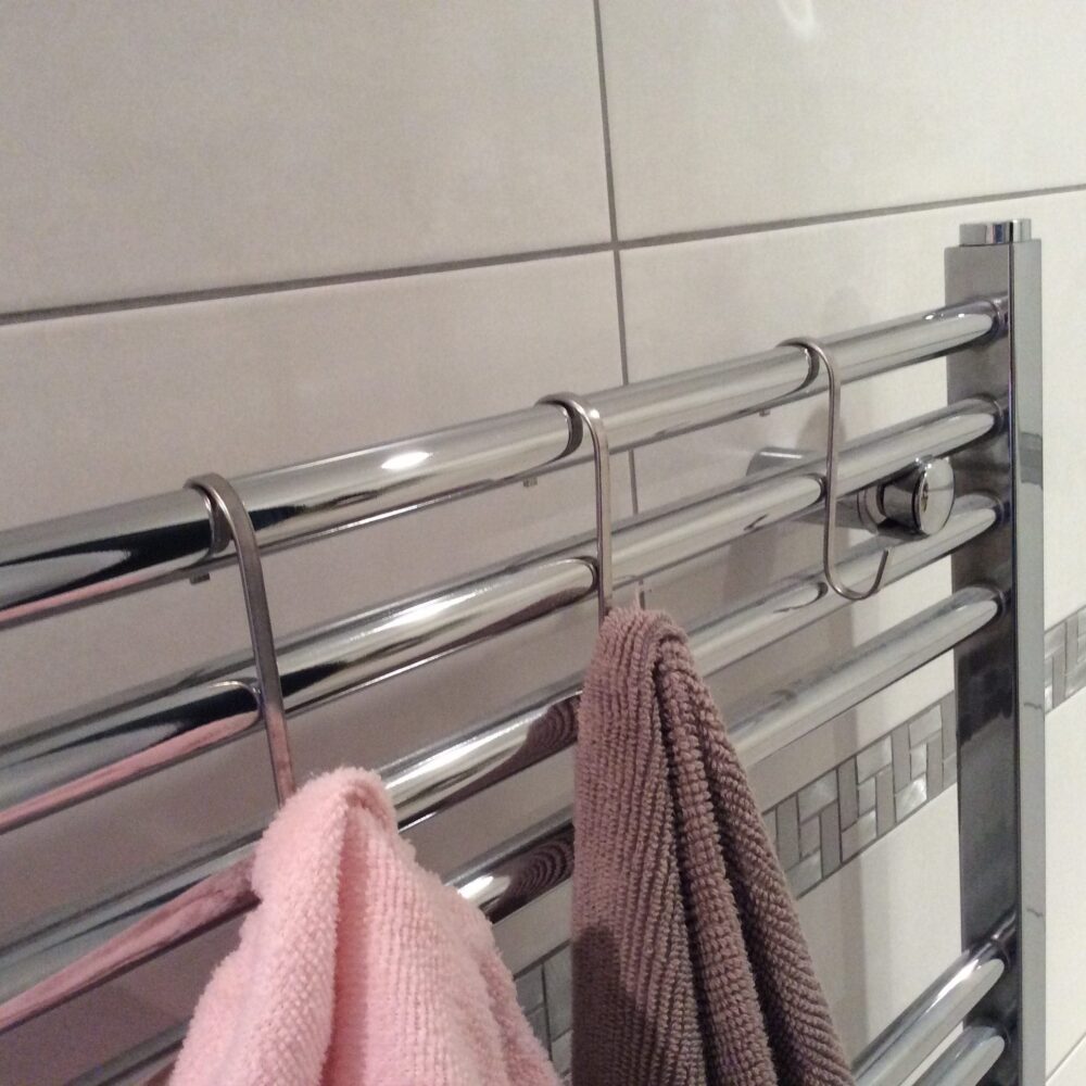 Crochet de salle de bain en acier inoxydable, noir et or, crochet  domestique, crochets à serviettes pour salle de bain, 5 crochets, 2 pièces