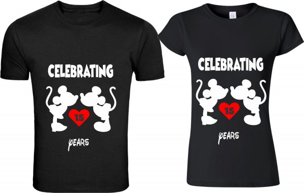 Celebrating Our Anniversary at Disney with custom years  couples matching valentine family matching tshirt