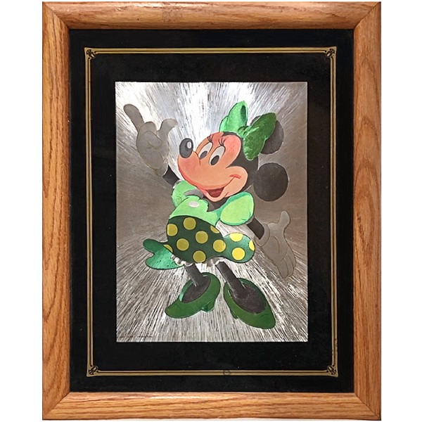 Mickey and Minnie Mouse Framed Painted Glass Artwork Vintage Mickey Mouse,  Minnie Mouse Painted Framed Glass Artwork, Wall Hanging, Gift 