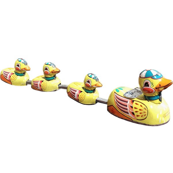 Deluxe Duck Clicker : Large Clicking Duckie : Tin Lithographed