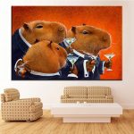 Capybara Club HD Humor Large Size Printing Canvas Painting Wall Painting Wall Art Decoration Picture for 1 - Capybara Plush