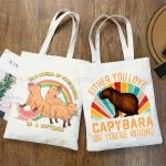 Capybara Cute Ulzzang Shopper Bag Print Canvas Animal Cartoon Tote Bag Handbags Women Bag Harajuku Shoulder - Capybara Plush