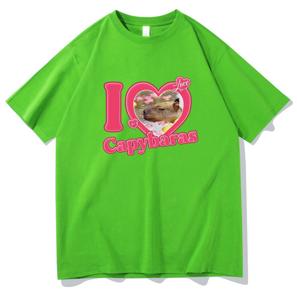 I Love Capybaras Print Men Women Fashion Casual Loose T shirts Crew Neck Hip Hop Man 5 - Capybara Plush