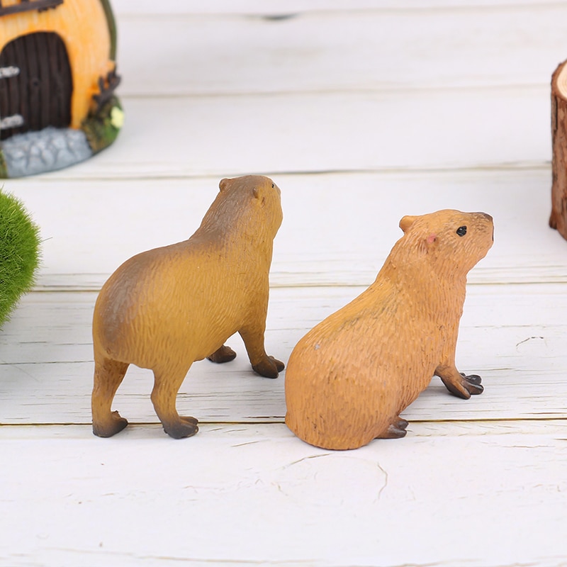 New Simulation MIni Cute Wild Animals Model Capybara Action Figure Children s Collection Toy Gift Simulation 4 - Capybara Plush