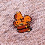 Capybara Hot Yuzu Citrus Bath Badge Hydrochoerus Hydrochaeris Enamel Pin Cute Animal Brooch Backpack Decoration Jewelry 3 - Capybara Plush