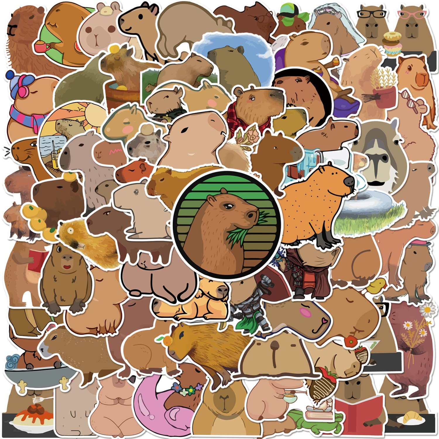 10 30 50 100pcs Cute Capybara Sticker Set for Laptop Guitar Scrapbook and Journals Gift for - Capybara Plush