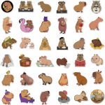 10 30 50 100pcs Cute Capybara Sticker Set for Laptop Guitar Scrapbook and Journals Gift for 2 - Capybara Plush