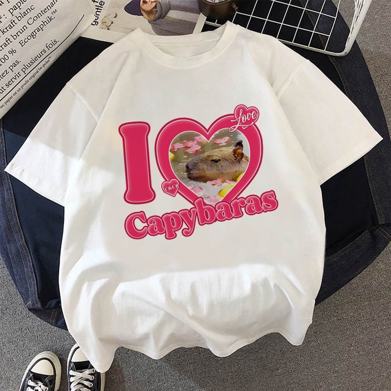 Capybaras clothing t shirt male vintage t shirt 2022 casual anime top tees t shirt manga - Capybara Plush
