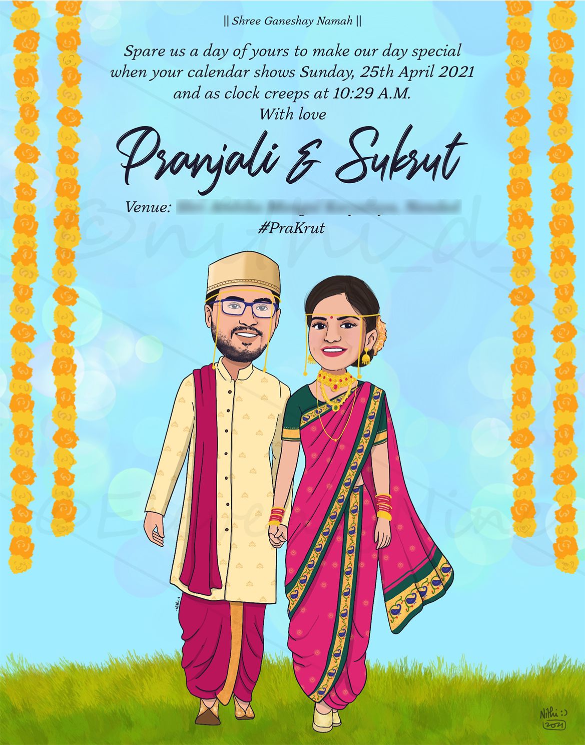 marathi-wedding-invitation-card-caricature-mymandap-cards