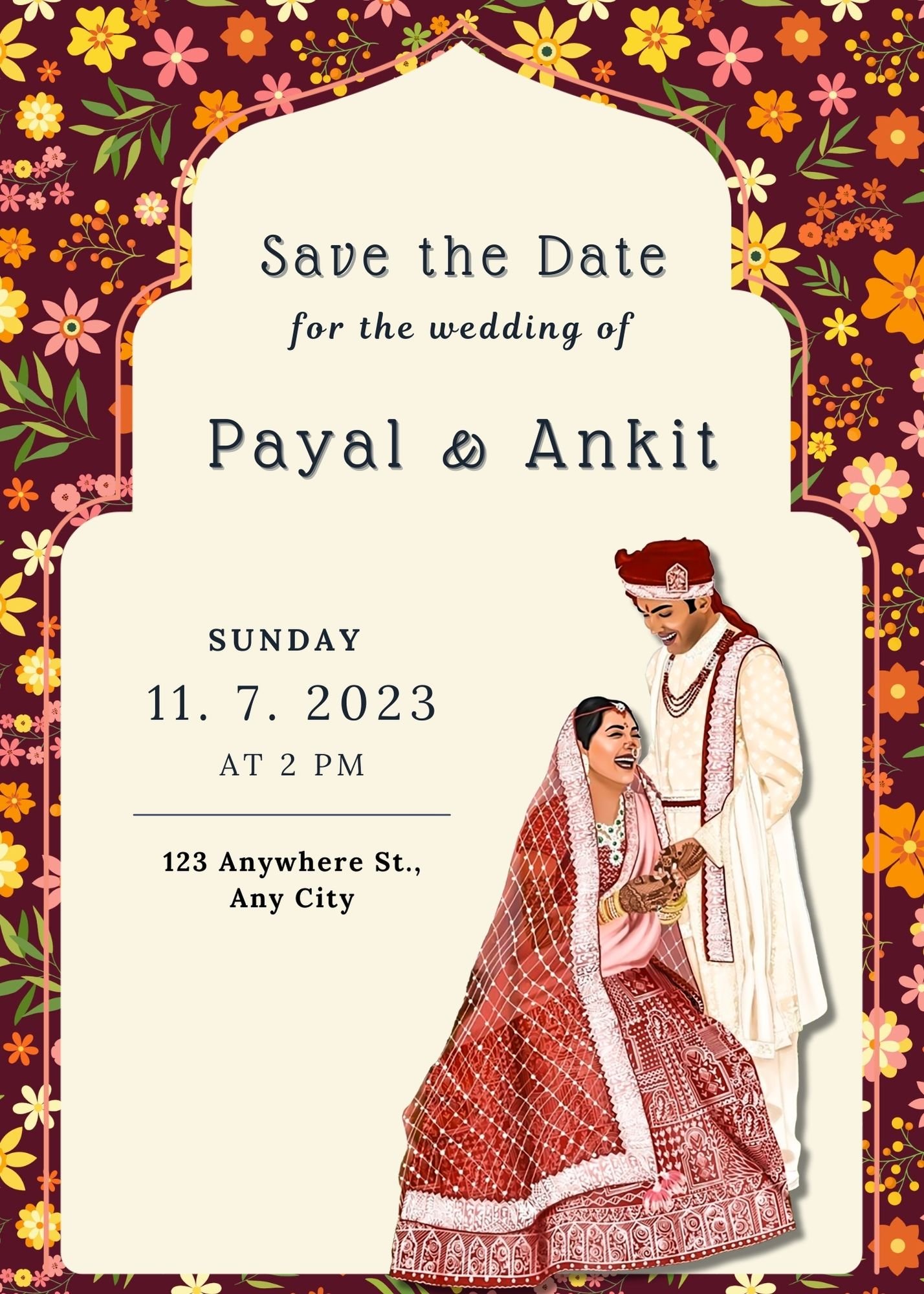 Marathi Style Wedding Invite