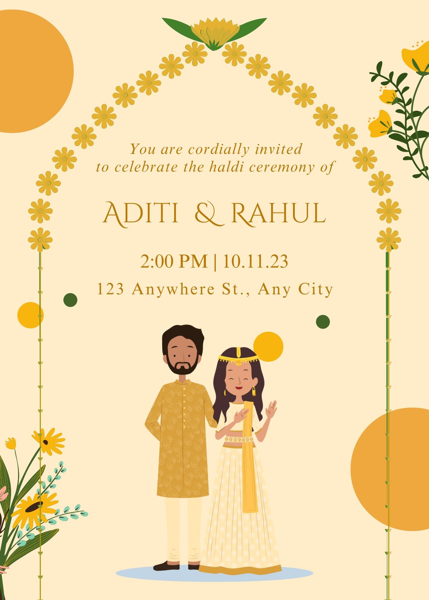 Wedding Haldi Invitation Digital E-Cards