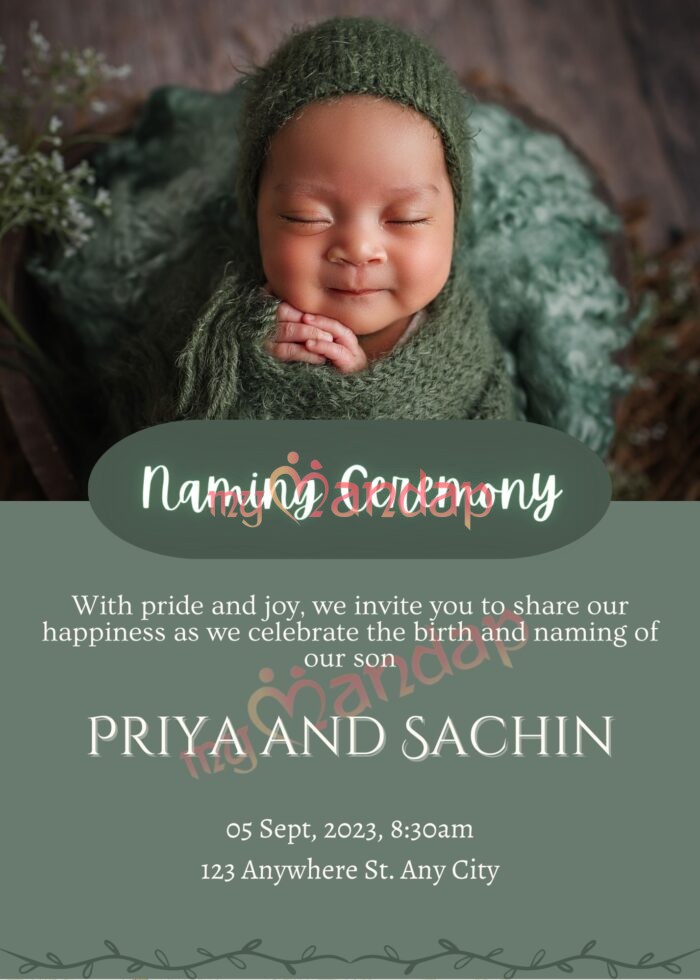 Naming Ceremony Cards myMandap Invitation Cards