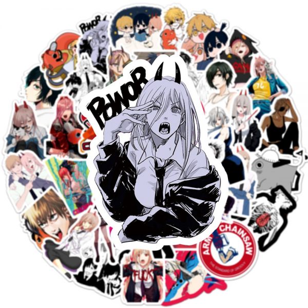10 30 50Pcs Chainsaw Man Anime Stickers Laptop Fridge Skateboard Graffiti Phone Suitcase Waterproof Sticker Decoration - Chainsaw Man Shop