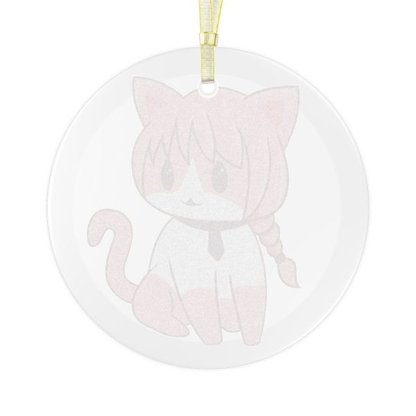 Chainsaw Cats  Makima - Anime Cat - Glass Ornament Xmas - Chibi Anime Otaku Gift for him and her Kawaii - Holiday Ornaments V1