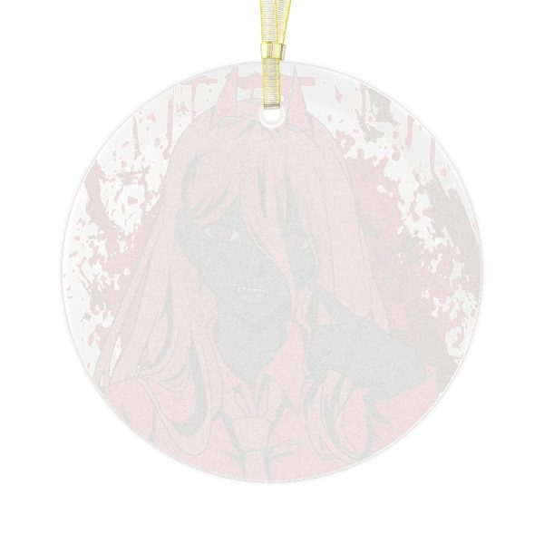 Power Xmas - Glass Ornament -Blood Fiend Waifu - Best Girl - Chibi Anime Otaku Gift For him and Her Kawaii - Holiday Ornaments V2