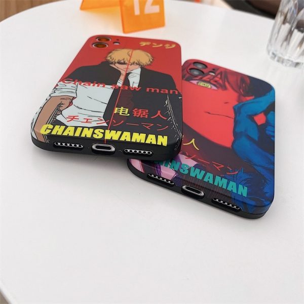 Luxury Chainsaw Man Silicone Phone Case For IPhone 12 11 Pro Max XS X XR 7 5 - Chainsaw Man Shop