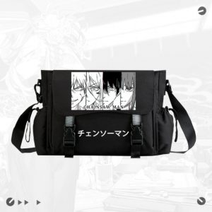 Chainsaw Man Bags - Pochita Black Canvas Crossbody Bags