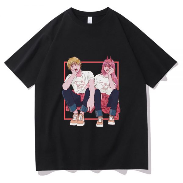 Japan Anime Ayanami Rei Tshirt Manga Chainsaw Man T Shirt Summer Couples Loose T shirt Men - Chainsaw Man Shop