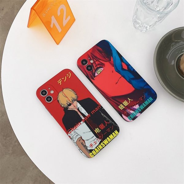 Luxury Chainsaw Man Silicone Phone Case For IPhone 12 11 Pro Max XS X XR 7 2 - Chainsaw Man Shop