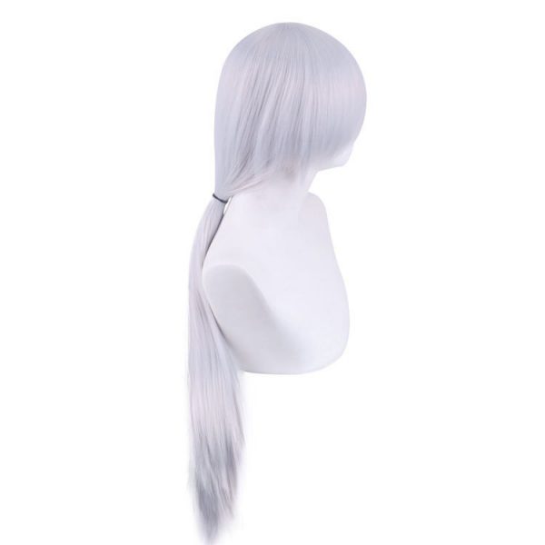 Anime Chainsaw Man Quanxi Cosplay Silver White Wig with Eye Patch Long PonytailHeat resistant Fiber Hair 3 - Chainsaw Man Shop