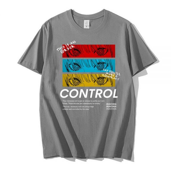 Chainsaw Man CONTROL T Shirt Men Graphic Print Tees Tops Men Women Oversized Short Sleeve T 5 - Chainsaw Man Shop
