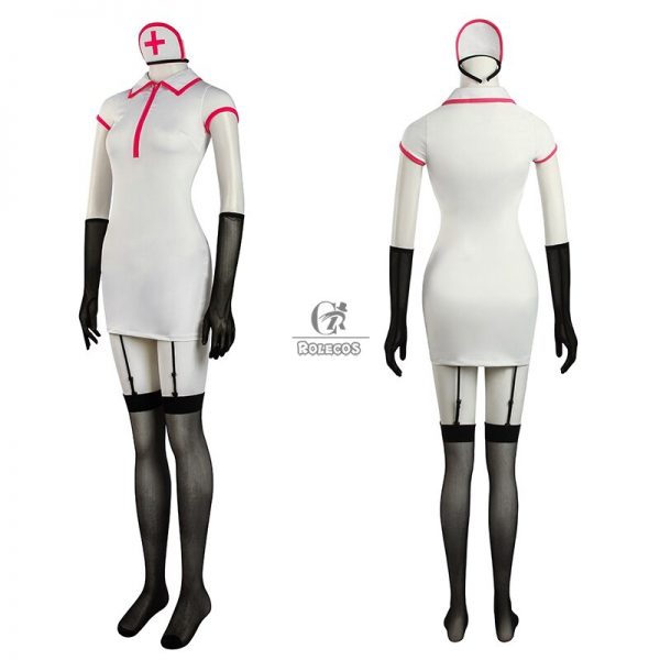 ROLECOS Chainsaw Man Makima Power Cosplay Costume Anime Nurse Uniform Outfit Halloween Cosplay Costume Carnival Clothing 2 - Chainsaw Man Shop