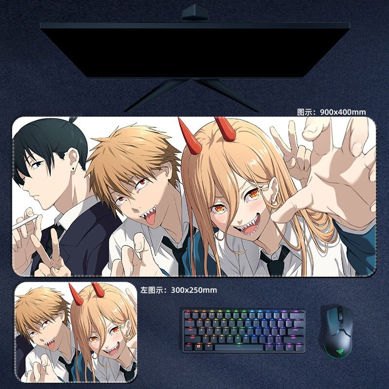 Em promoção! Anime Motosserra Homem De Grande Mouse Pads Makima De Energia  Aki Denji Mousepad De Computador Laptop Gamer Pad Pc Acessórios De Jogos De  Mesa Tapetes