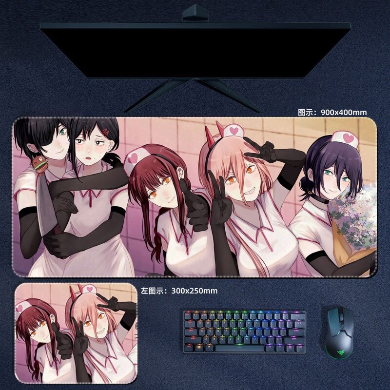 Em promoção! Anime Motosserra Homem De Grande Mouse Pads Makima De Energia  Aki Denji Mousepad De Computador Laptop Gamer Pad Pc Acessórios De Jogos De  Mesa Tapetes