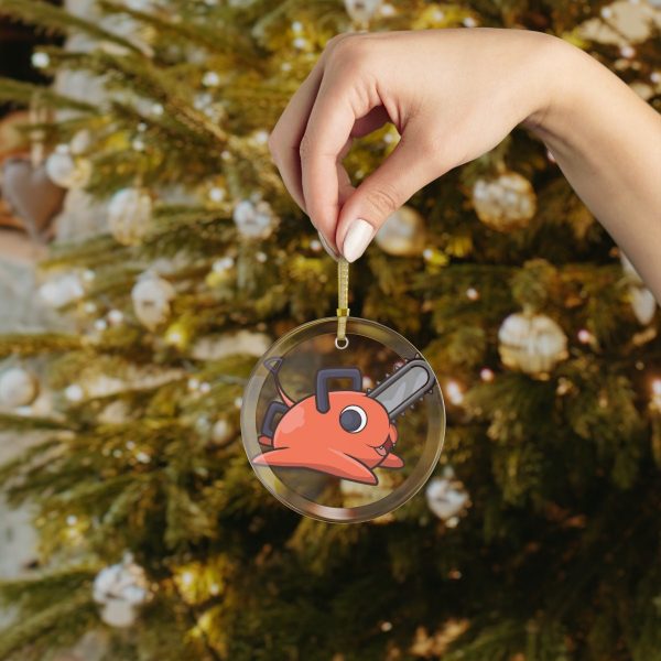 Pochita - Glass Ornament Xmas - Chibi Anime Otaku Gift for him and her Kawaii - Holiday Ornaments V1 Glass Ornament