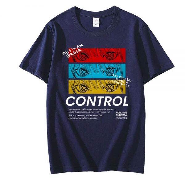 Chainsaw Man CONTROL T Shirt Men Graphic Print Tees Tops Men Women Oversized Short Sleeve T 3 - Chainsaw Man Shop
