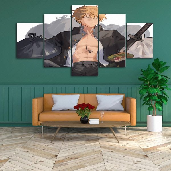 Home Decor Chainsaw Man Canvas Prints Painting Japanese Animation Poster Wall Art Modular Pictures For Bedside 3 - Chainsaw Man Shop