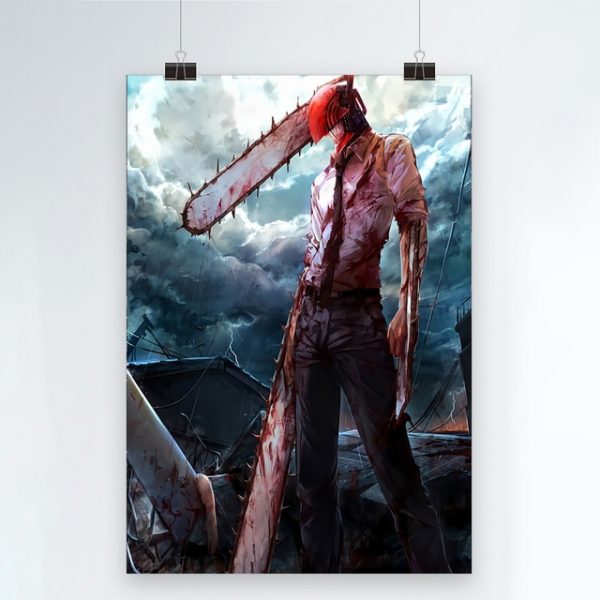 Canvas Modern Chainsaw Man Picture Home Decoration Painting Wall Art Prints Blood Animation Role Poster Modular 1.jpg 640x640 1 - Chainsaw Man Shop