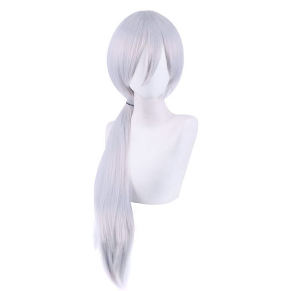 Anime Chainsaw Man Quanxi Cosplay Silver White Wig with Eye Patch Long PonytailHeat resistant Fiber Hair 1 - Chainsaw Man Shop