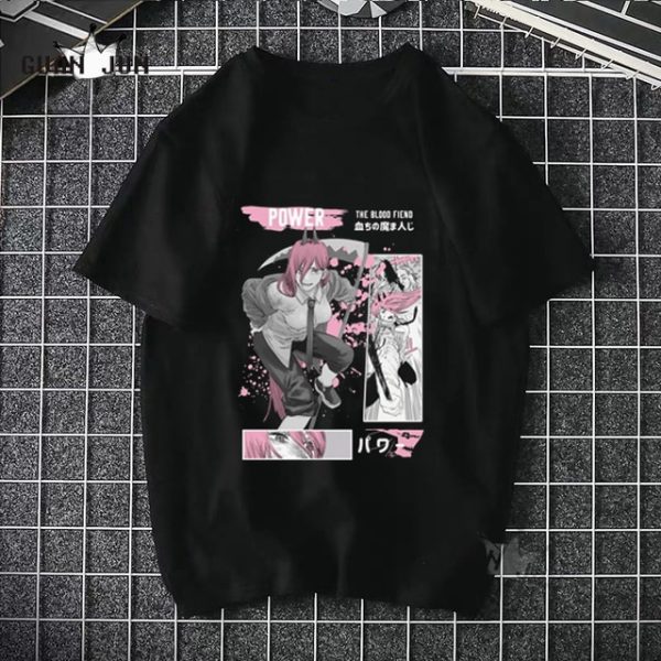 EU Size 100 Cotton Men T Shirt Chainsaw Man Tops Japan Style Anime Manga Summer Black 2.jpg 640x640 2 - Chainsaw Man Shop