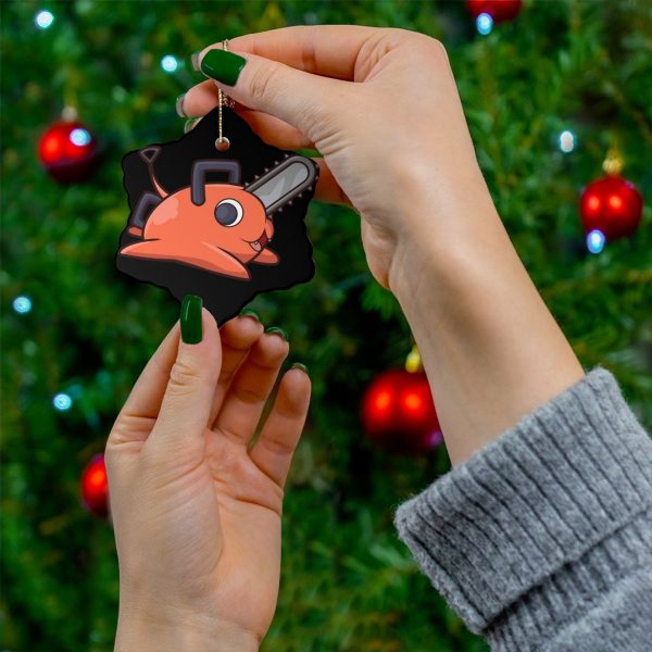 Pochita Xmas - Chibi Anime Otaku Gift Kawaii - Holiday Ornaments V1