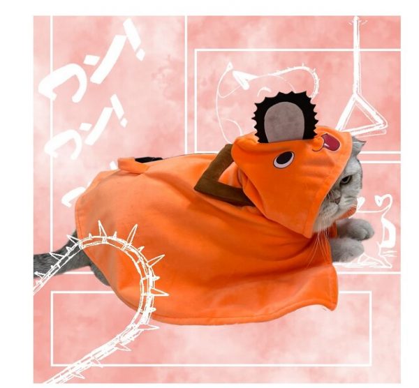 Anime Chainsaw Man Pochita Little Cat Clothes Cloak Hoodie Coat Cosplay Costumes Take Photo Props Dog 2 - Chainsaw Man Shop