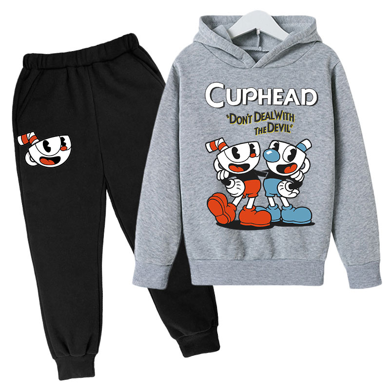 Kids Game Cuphead Hoodie Cotton Kids Hoodie Pants Two Piece Children Clothing Sets 4 14 Years 4 - Cuphead Plush