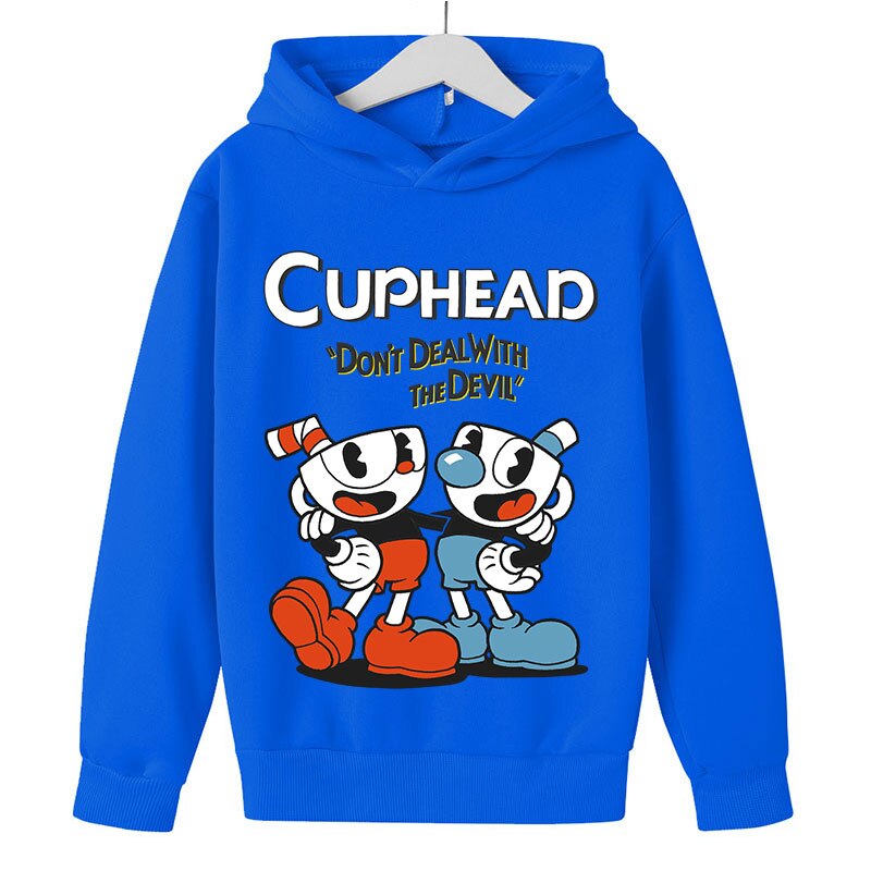 2022 Kids Game Cuphead Hoodie Boys Girls Fashion Sweatshirt Spring and Autumn Model Clothes Long Sleeve 1 - Cuphead Plush