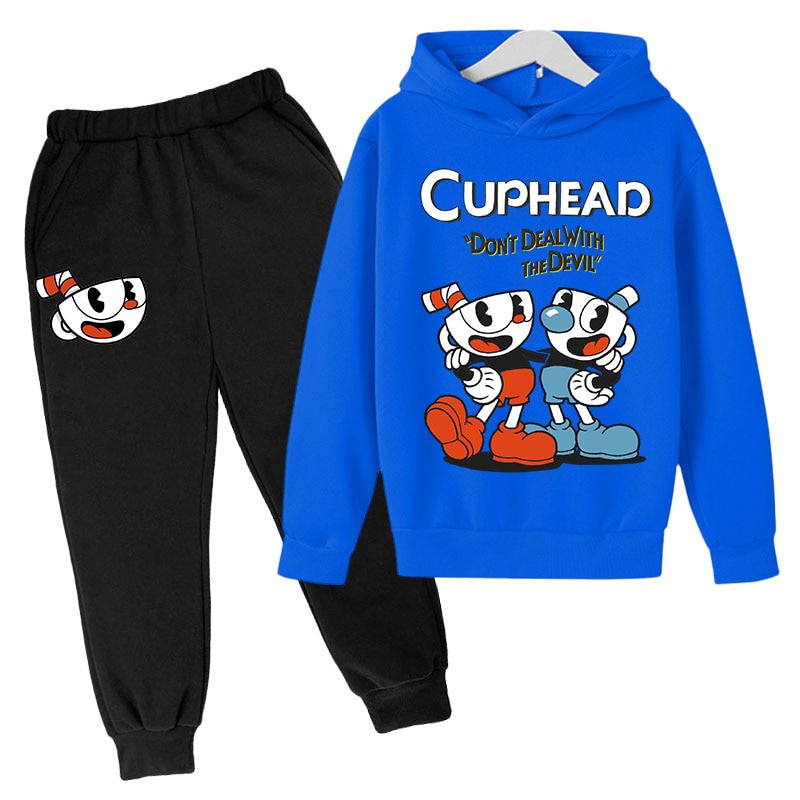 Kids Game Cuphead Hoodie Cotton Kids Hoodie Pants Two Piece Children Clothing Sets 4 14 Years - Cuphead Plush