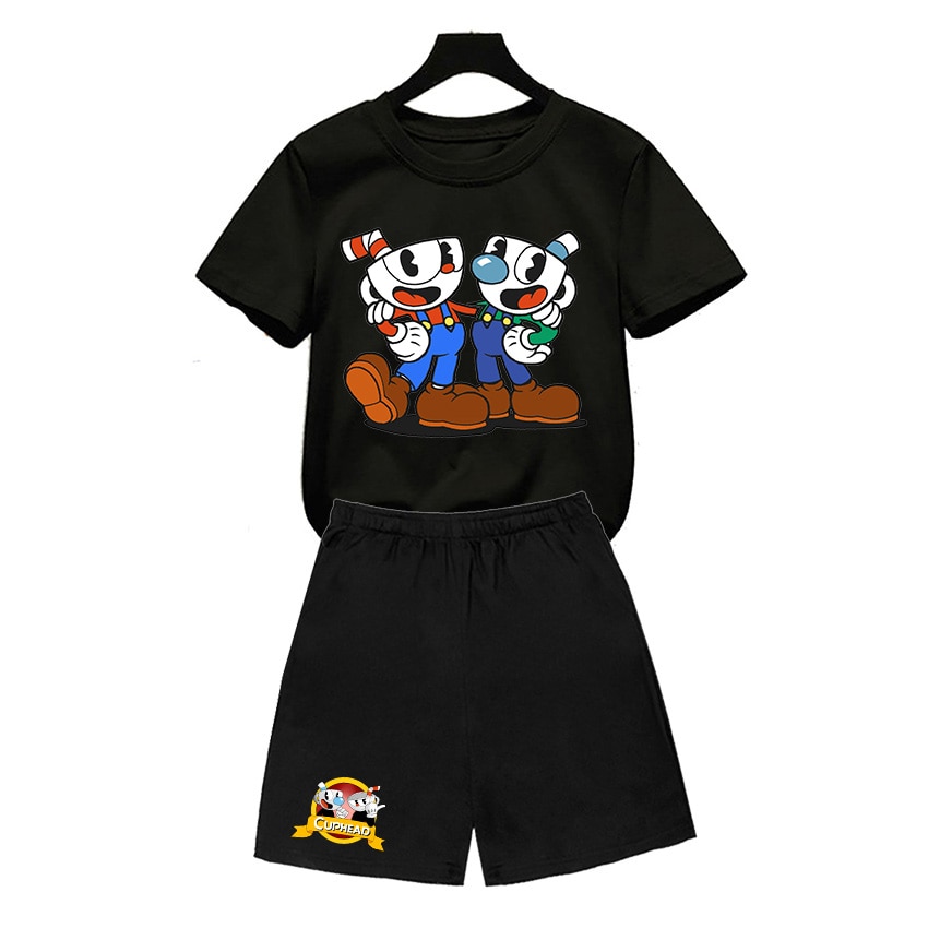 Summer Set T Shirts Game Cuphead Mugman 3D Printed Kids T Shirt Fashion Casual Cartoons T 1 - Cuphead Plush
