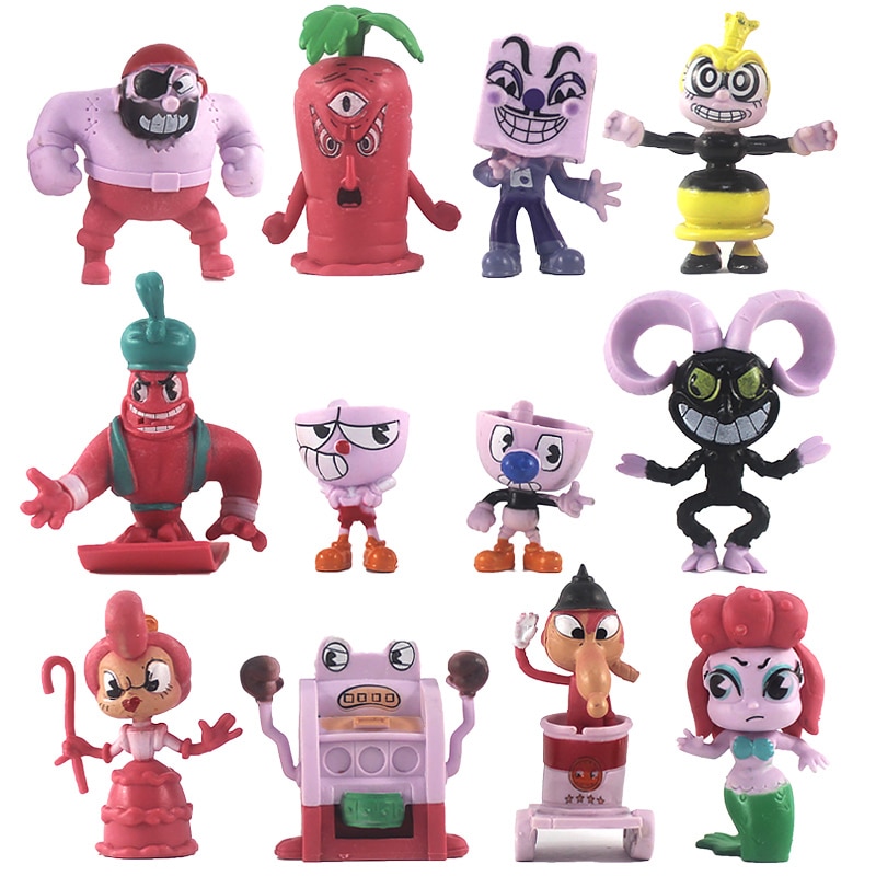 New 3inch Mugman Model PVC Dolls Cartoon Anime Cuphead Action figures Toys set Gifts for Child 1 - Cuphead Plush