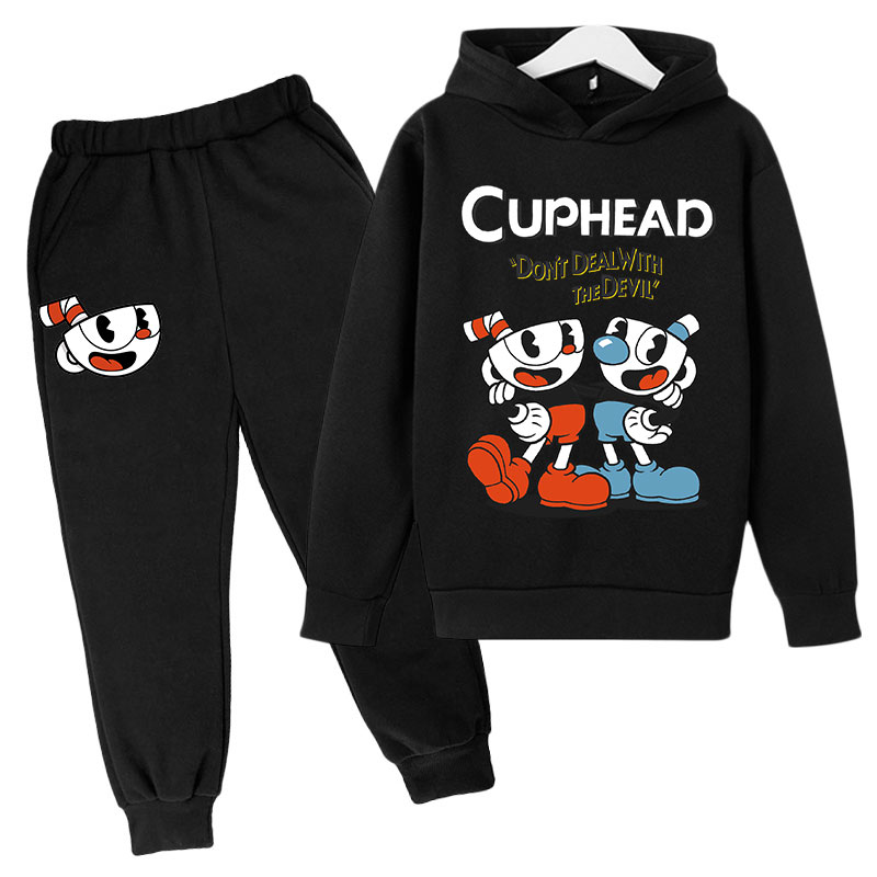 Kids Game Cuphead Hoodie Cotton Kids Hoodie Pants Two Piece Children Clothing Sets 4 14 Years 1 - Cuphead Plush