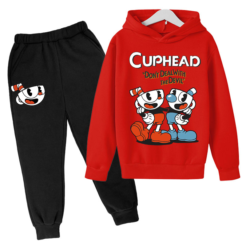 Kids Game Cuphead Hoodie Cotton Kids Hoodie Pants Two Piece Children Clothing Sets 4 14 Years 2 - Cuphead Plush