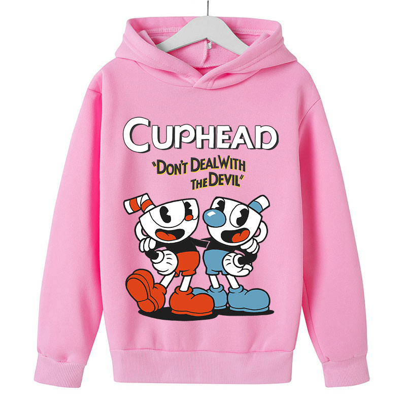 2022 Kids Game Cuphead Hoodie Boys Girls Fashion Sweatshirt Spring and Autumn Model Clothes Long Sleeve 4 - Cuphead Plush
