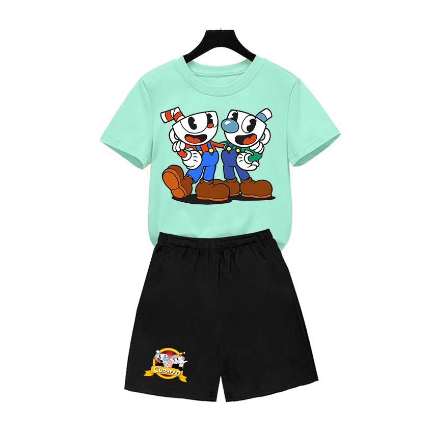 Summer Set T Shirts Game Cuphead Mugman 3D Printed Kids T Shirt Fashion Casual Cartoons T 2 - Cuphead Plush