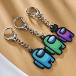 New Anime Games Keychain Stainless Steel Game Toy Peripherals Key Chain For Women Men Bag Pendant 3 - Among Us Plush