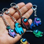 New Anime Games Keychain Stainless Steel Game Toy Peripherals Key Chain For Women Men Bag Pendant 4 - Among Us Plush