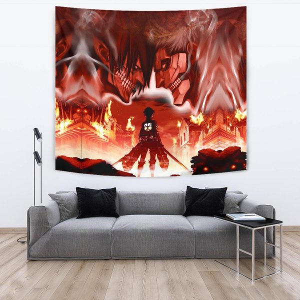 burning attack on titan tapestry 550807 - Attack On Titan Store