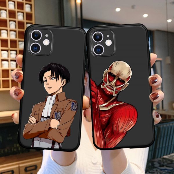 New Anime Japanese attack on Titan Levi Black Phone Case For iPhone 12 Mini 11 Pro - Attack On Titan Store