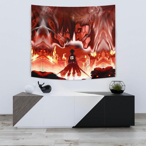 burning attack on titan tapestry 522118 - Attack On Titan Store